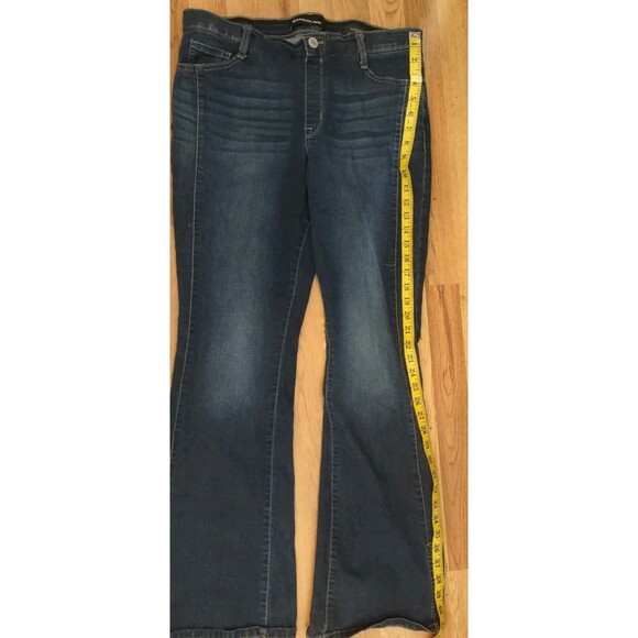 Bandolino Pull On Elastic Waist Boho 70s Retro Flared Side Slit Jeans Size 12 - Picture 5 of 7